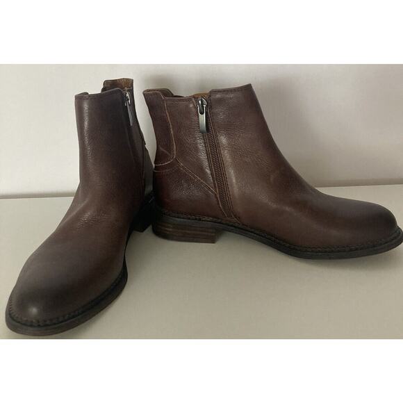Franco Sarto NWOT Leather Booties Ombre Brown With Zipper Size 6 Medium - Picture 1 of 7